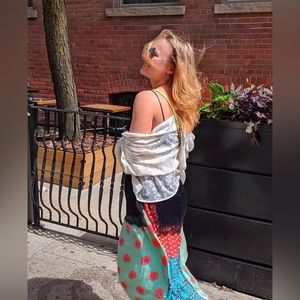 Brightly printed skirt